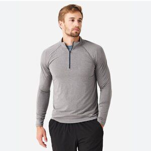 Free Fly men's Bamboo Flex gray/navy quarter zip size Large